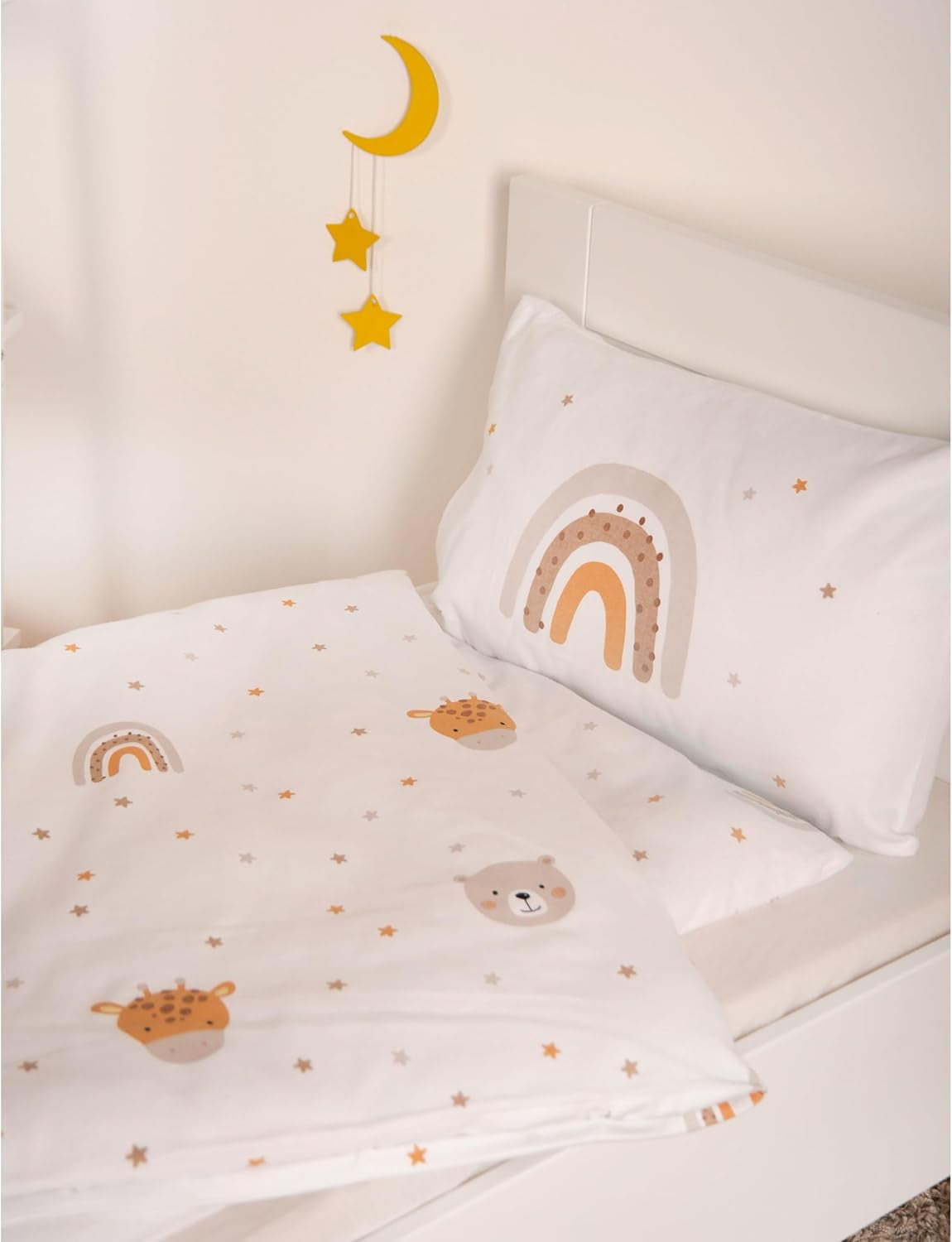 Herding Babybest Little Friends Winterbettwäsche, Kopfkissenbezug 40 X 60 Cm Mit Hoteleinschlag, Bettbezug 100 X 135 Cm, Mit Zwißwerfer, 100% Baumwolle/Flannel, Weiß, Twin Naty Shop