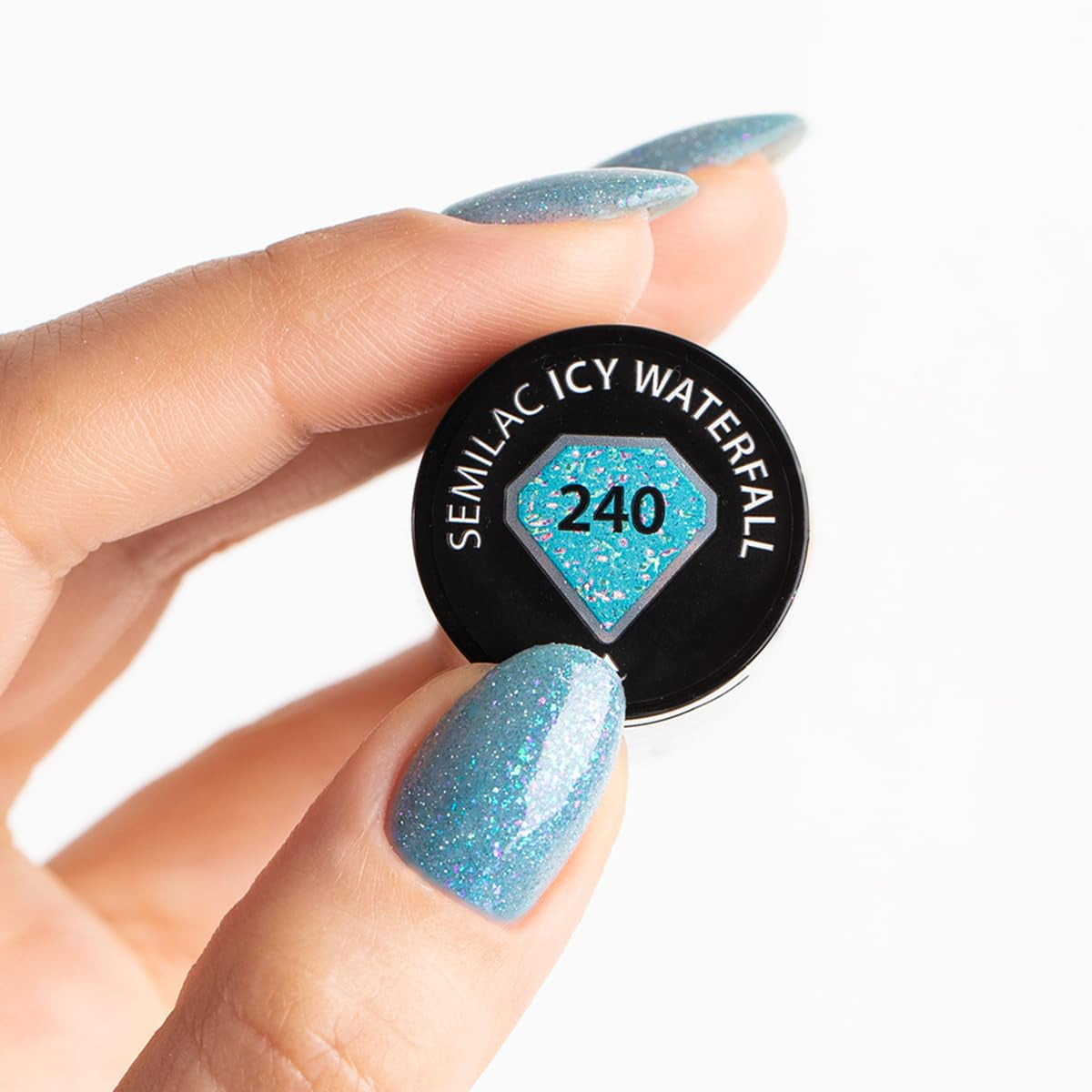 UV lak na nehty Semilac Hybrid 240 Icy Waterfall 7ml, kolekce Seaqueen