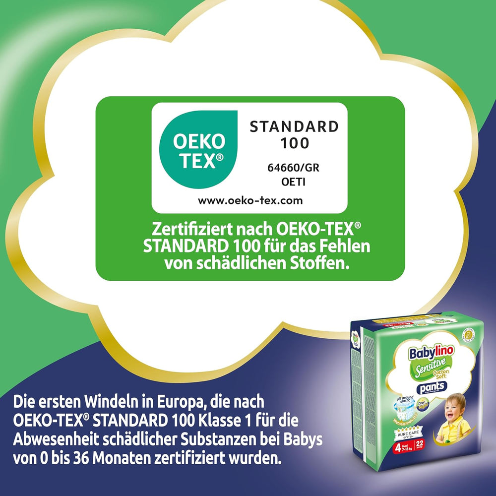 Pleny Sensitive Cotton Soft, velikost 4, Kalhotky Maxi (7-13 kg), 22 kusů