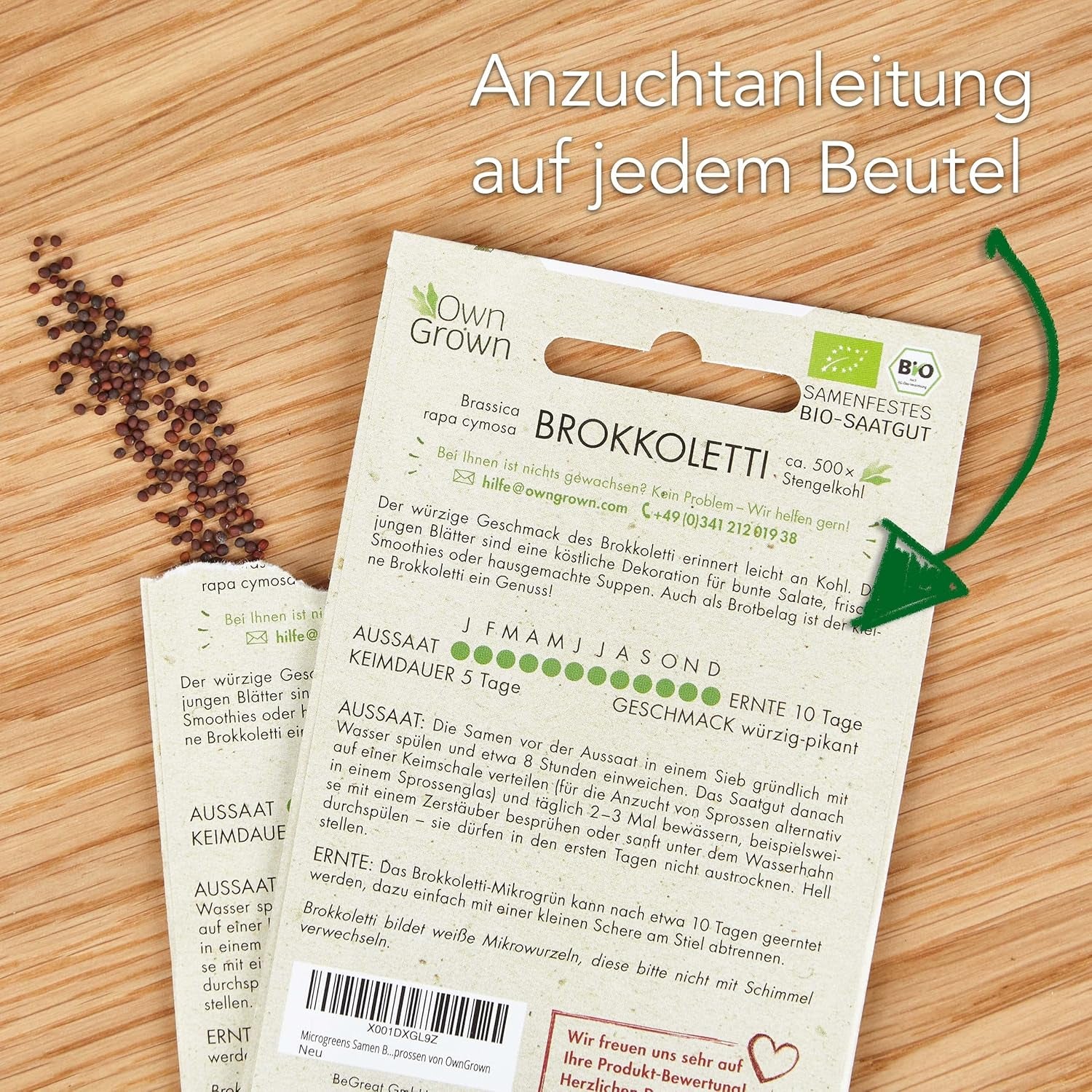 Microgreens Samen Set Von Owngrown - 8 Sorten BIO Sprossen Und Mikrogrün Saatgut Im Microgreens Starter Set - Alfalfa, Rucola, Kresse Für Kresse Anzuchtschalen Uvm - Sprossen Samen