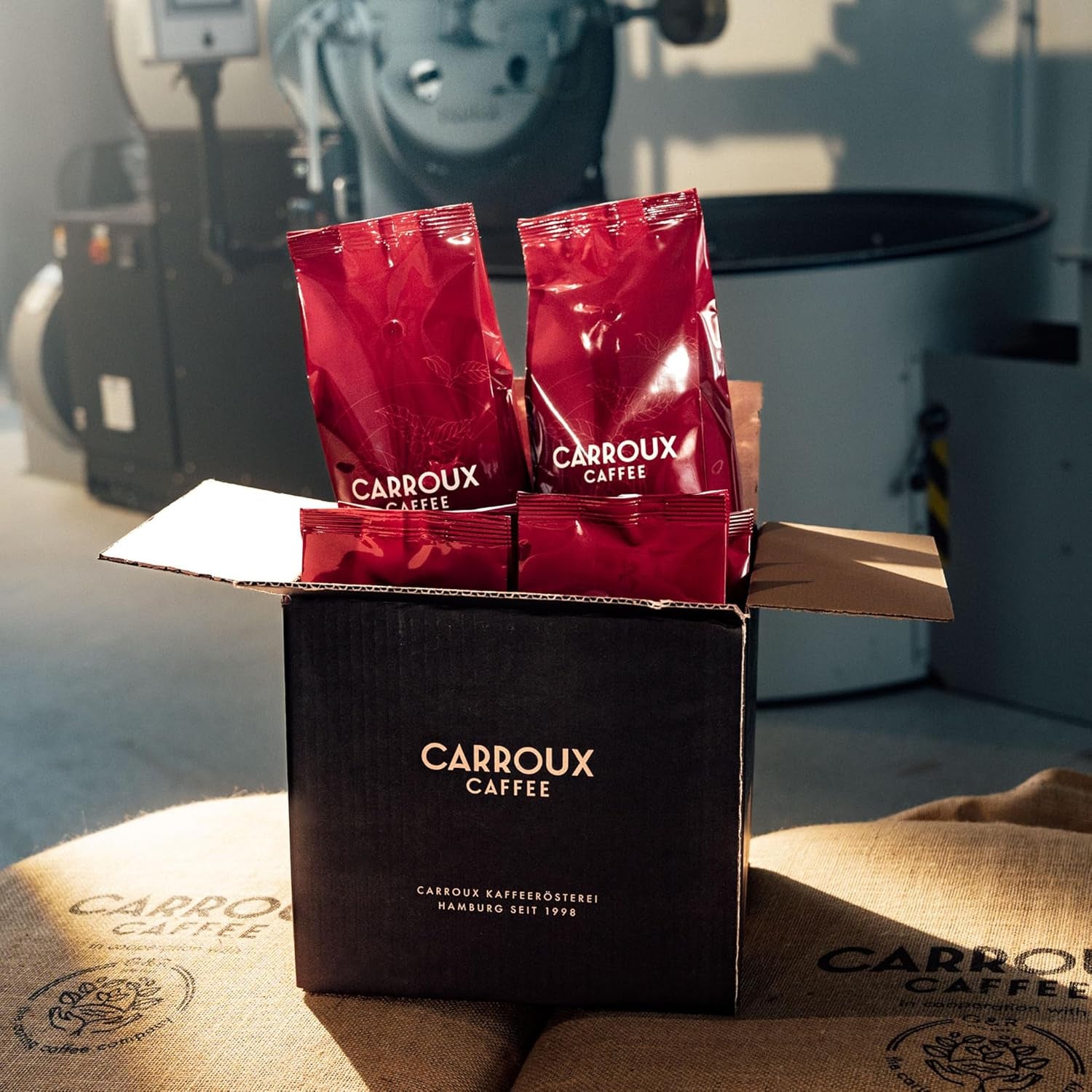 CARROUX Espresso, ganze Bohnen (6x 500 g). Für Siebträger u. Kaffee-Vollautomaten. Frisch geröstete Kaffeebohnen der Privat-Rösterei aus Hamburg