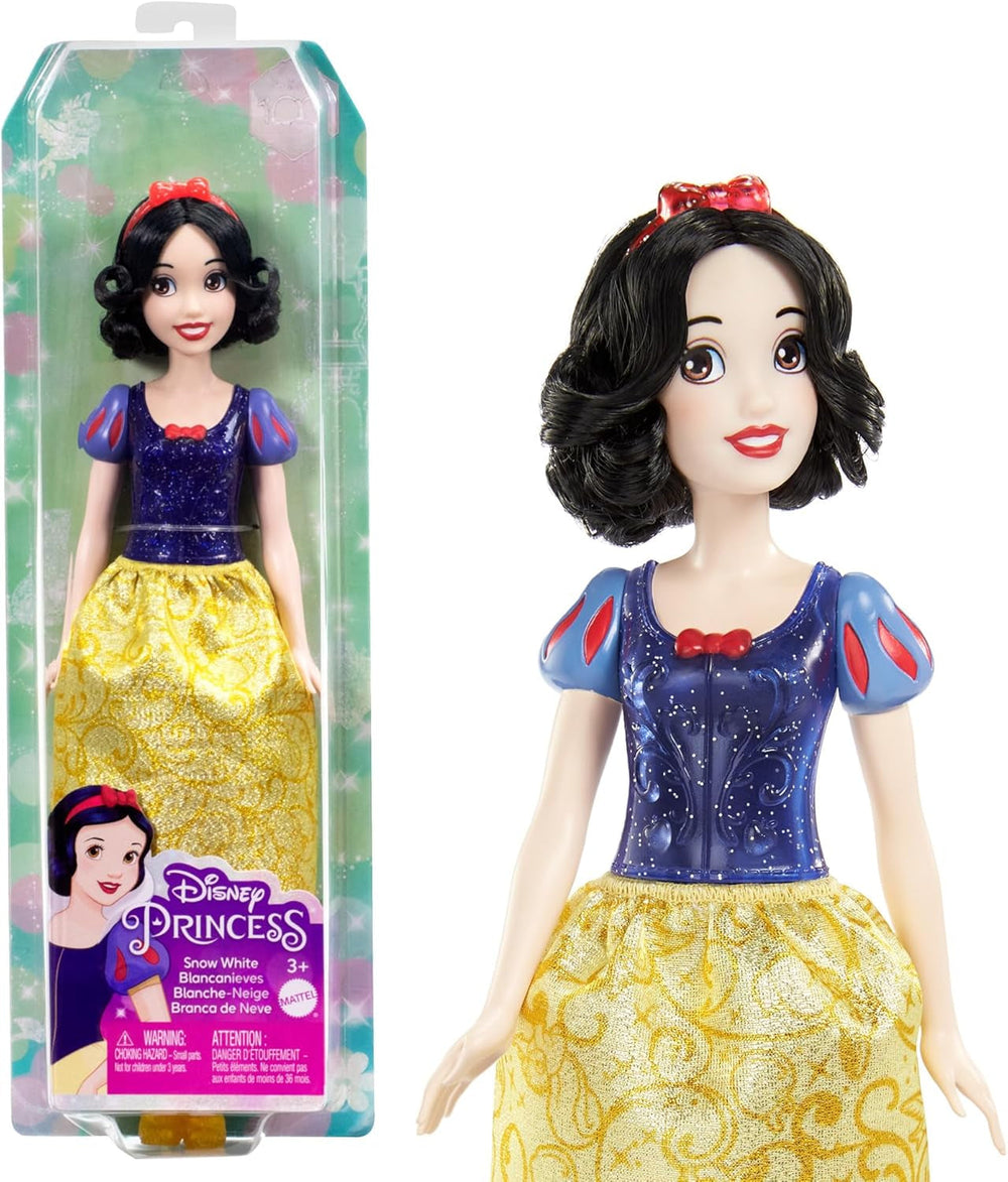 Mattel Disney Princess Sněhurka pohyblivá panenka se třpytivým oblečením a doplňky Dárek pro děti inspirovaný filmem Disney HLW08 Naty Shop Panenky do vlasů Pásek do vlasů