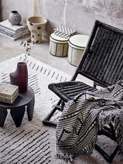 Bloomingville přehoz, černý, bavlna, 160 cm Bloomingville Beds and Deky