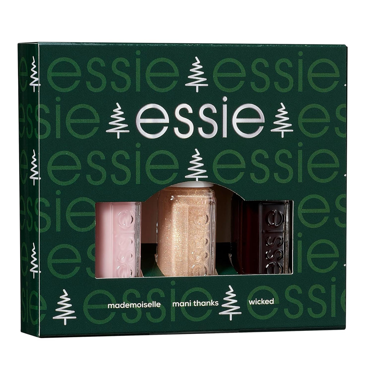 Stavebnice Essie Mini Trio XMAS, no. 13 Mademoiselle + č.p. 49 Wicky + ne. 570 Mani Thanks, 3 x 15 ml