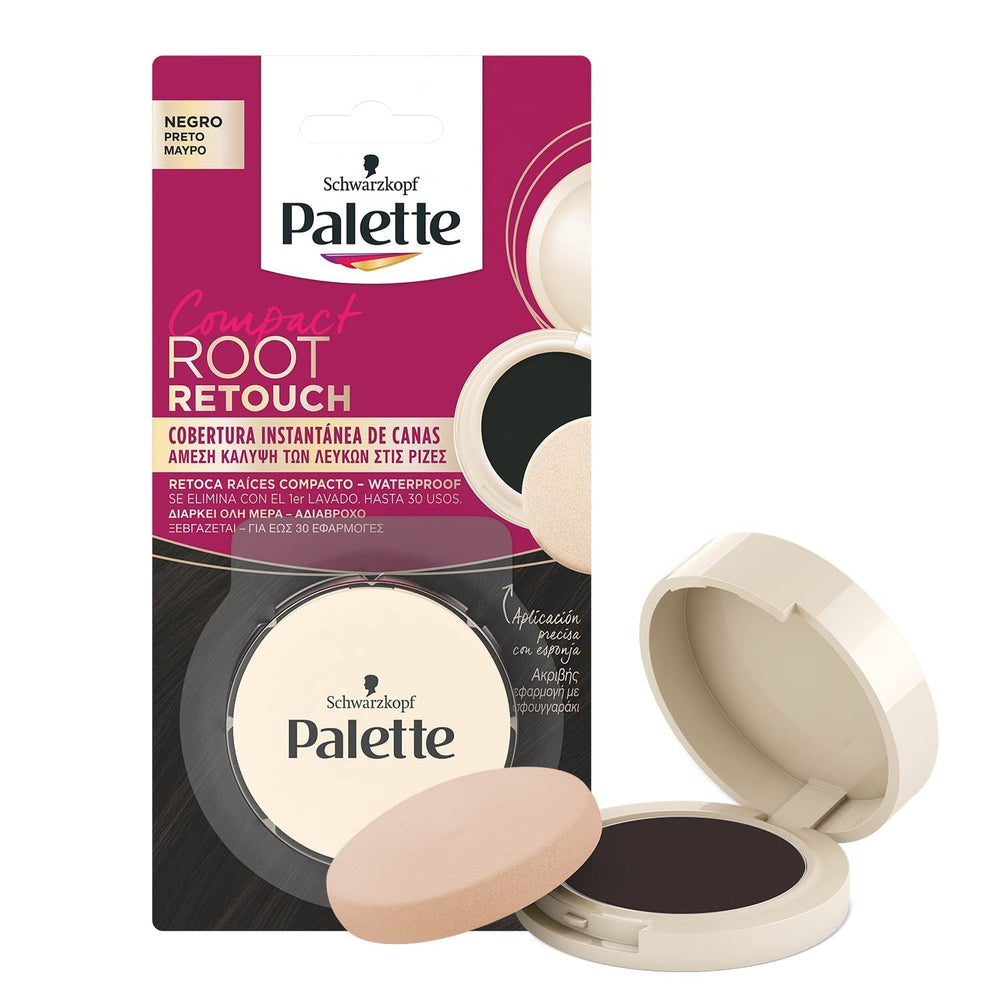 Palette Compact Root Retouch Retouch Root Powder, compact, maro castaniu, 1 buc Vopsea pentru par Naty Shop 26 G (1 pachet) Negru