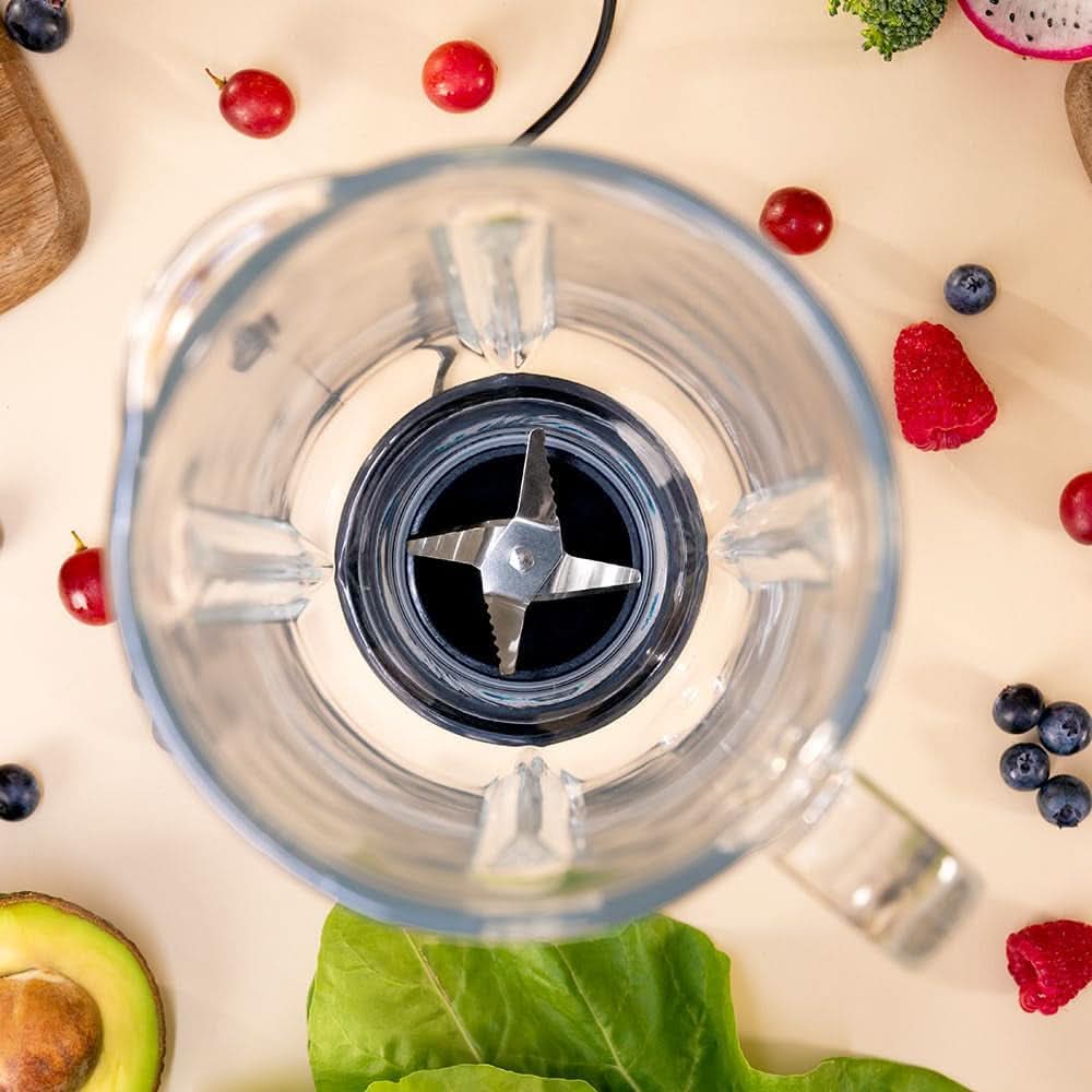 Cecotec Standmixer Retro Power Black Titanium Retroblue, 1200 W Maximale Leistung, 1,5 L Glasbehälter, Einstellbare Geschwindigkeit, 4 Klingen Mit Schwarzem Titanbeschichtung, 100% Kupfermotor. Kuchyně Naty Shop