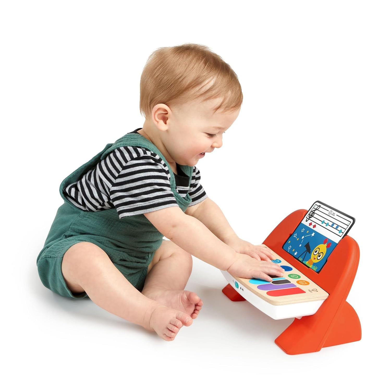 Baby Einstein 12577 Hape Cal's First Melodies Magic Touch Piano Pian muzical de jucărie din lemn cu 3 foi muzicale, 6 melodii, de la 6 luni, multicolor, 1 bucată (pachet de 1) Jucarii Bebe Naty Shop