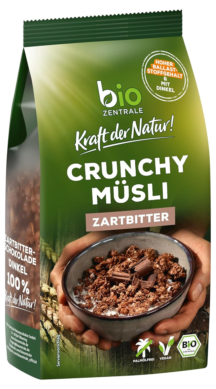 Křupavé müsli s lesním ovocem Biozentrale | 375 g bio müsli | Ideální na snídani a šálek müsli s sebou | Alternativa k müsli tyčinkám