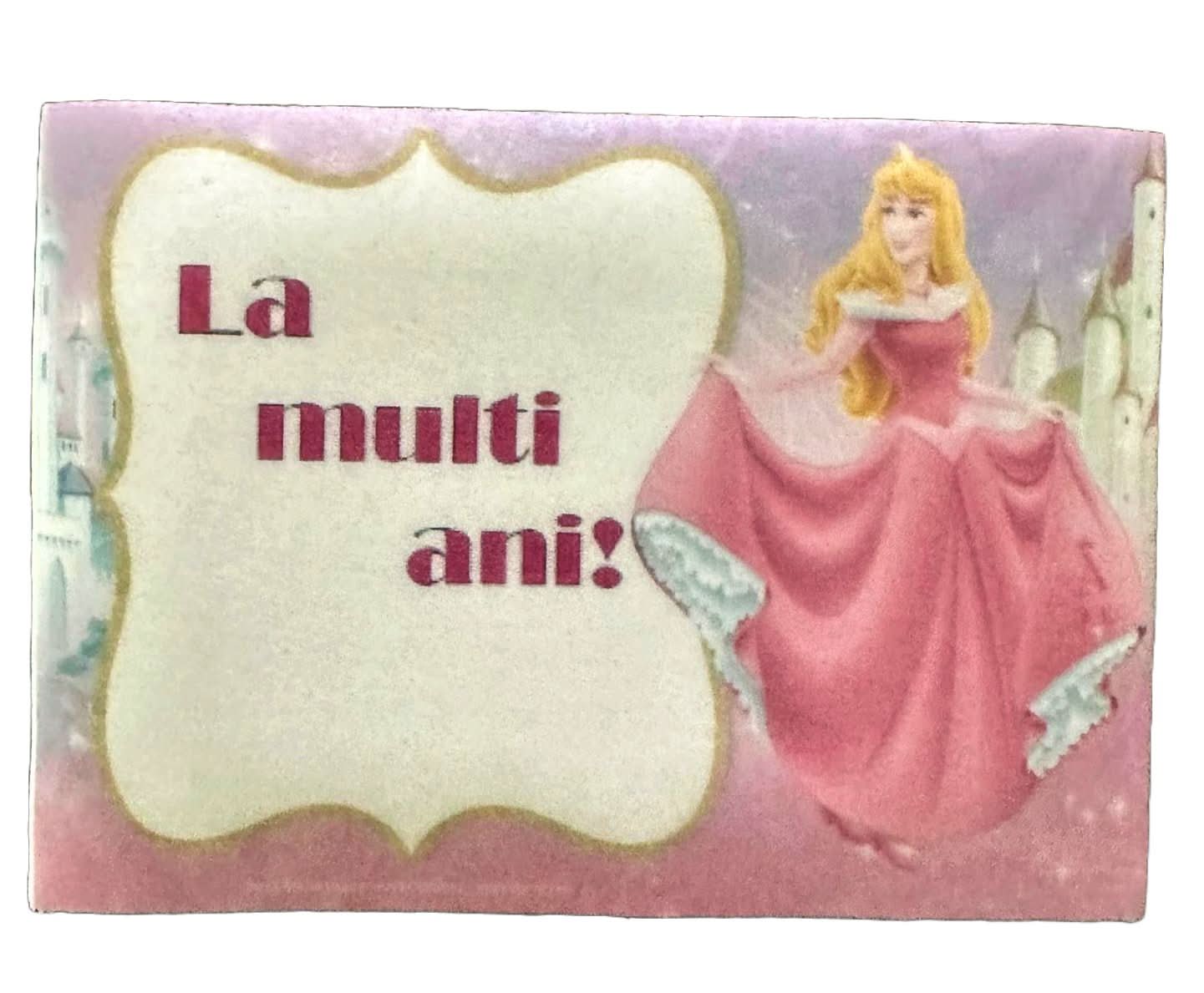Decoratiune comestibila din zahar, Printesa Aurora - "La multi ani!" Nati Shop