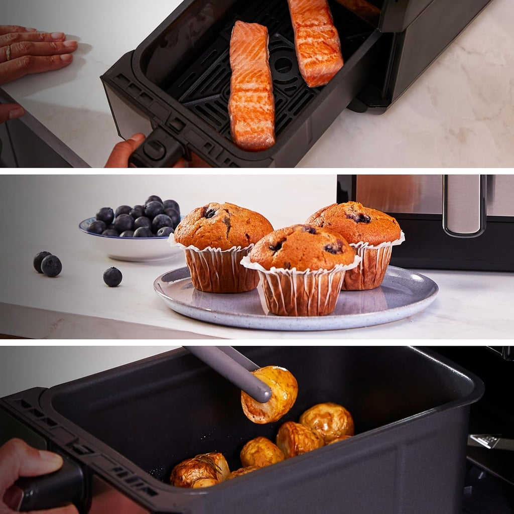 Kenwood Khealthy Twin Airfryer, 8L (2X4L), cameră dublă, 8 programe, funcție Dual Cook & Sync Finish, ecran tactil Electrocasnice Naty Shop