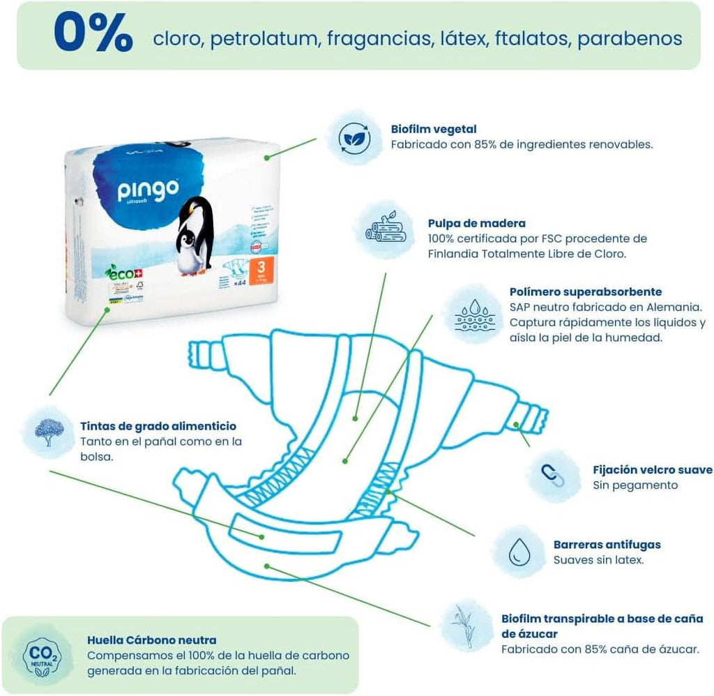 Pingo Ultrasoft, scutece ecologice, diverse marimi Mama si Copilul Naty Shop