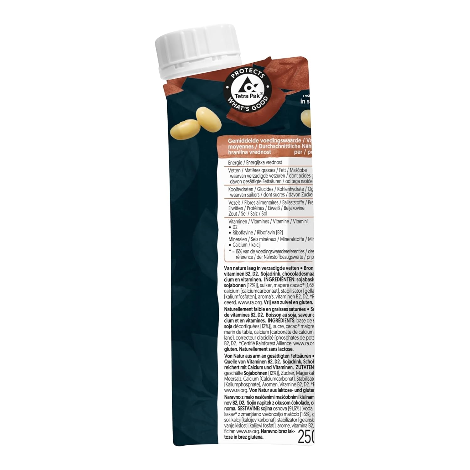 Alpro Proteindrink Schokoladengeschmack – Vegan und milchfrei – Ohne Süßstoffe – Von Natur aus lactosefrei – Reich an Ballaststoffen, Calcium und Vitaminen – 15 x 250 ml – Haltbar