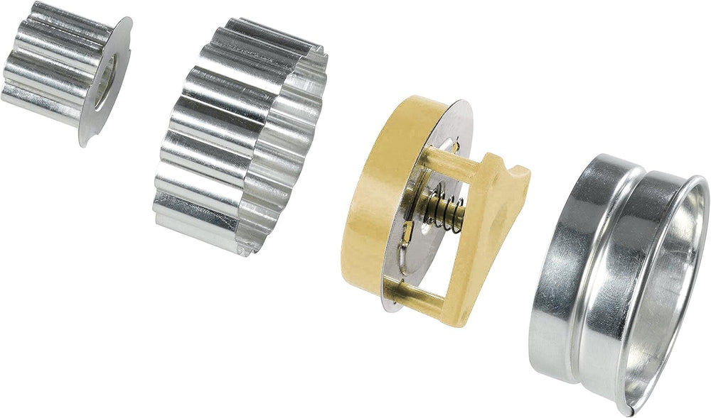 Forme de biscuiți Zenker PATISSERIE pentru fursecuri și biscuiți, Forme cu motive pentru fursecuri Linzer, Cantitate: 1 x Set de forme de biscuiți, 4 bucăți, Argintii