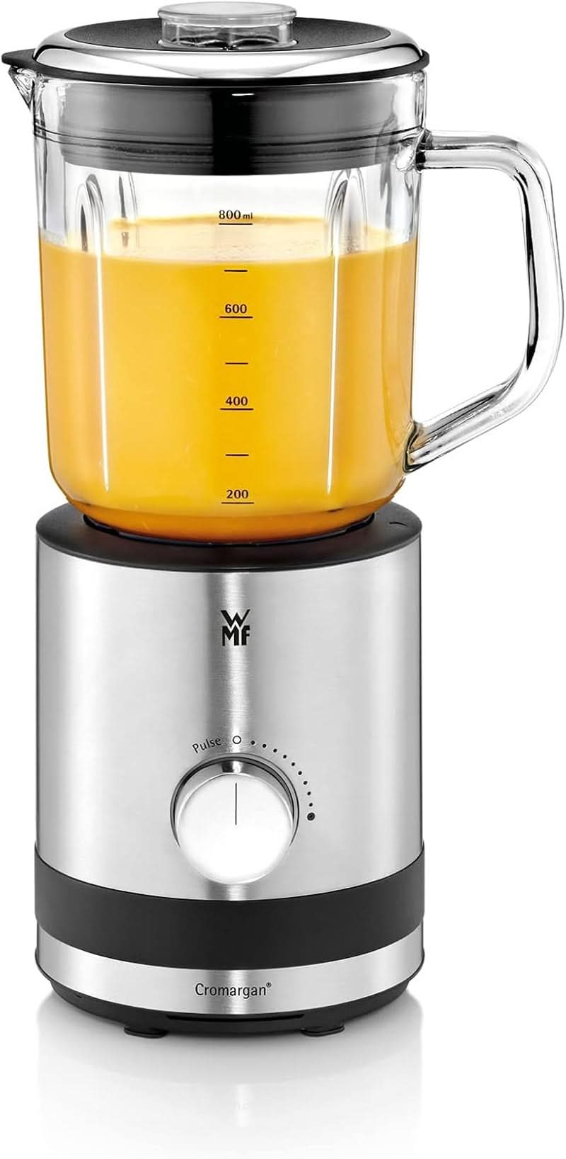 WMF Küchenminis Kompaktmixer, Mini Standmixer, 400 Watt, Standmixer Klein, Glasbehälter 0,8 L, Pulsstufe, Cromargan Matt Bucatarie Naty Shop