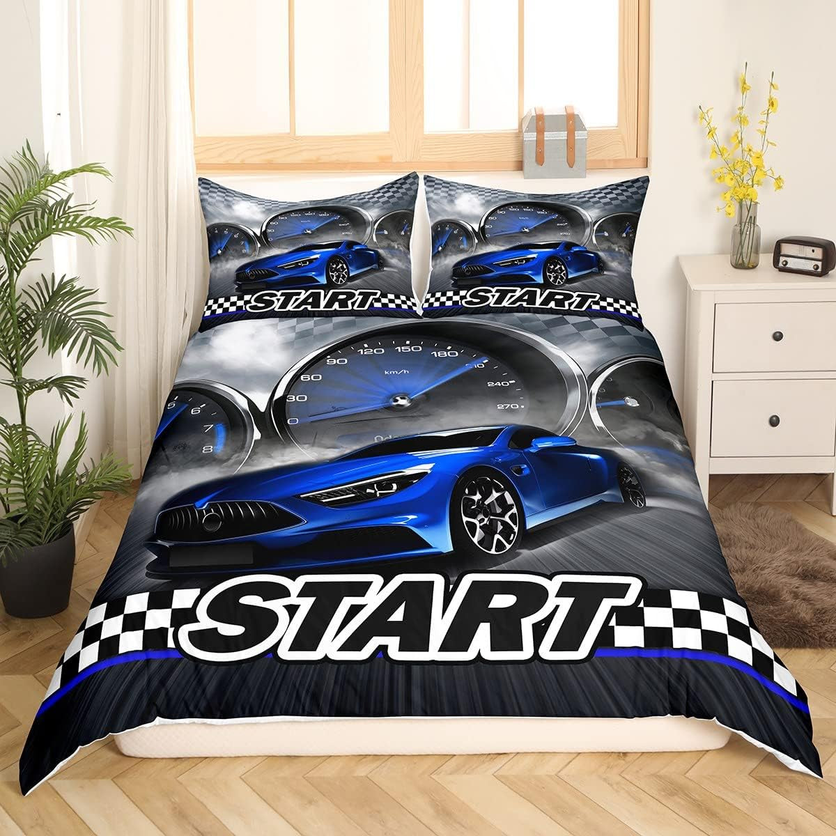 Jungen Cartoon Auto Bedtuchen Set 135X200,Kinder Bau Fahrzeuge Tröster Abdeckung Für Kind Kleinkind Teens,Dinosaurier Bettbezug,Traktor Maschinerie Bagger Bettdecke Abdeckung,Lkw Autos Bedtuchen Naty Shop Multi 4 155*820*
