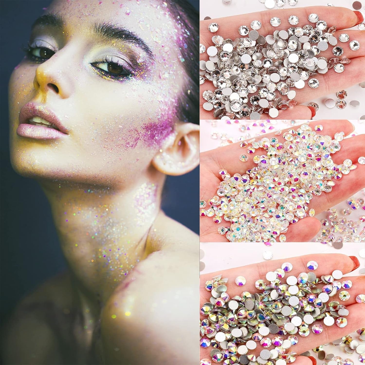 4200 Piese Strasuri Unghii Nail Art, 36 Culori Pietre Sclipici, Decorațiuni Unghii Pietre pentru Accesorii Nail Art și Strasuri Cristal Transparent cu Pensetă de Selecție Strasuri și Stilou Punctaj