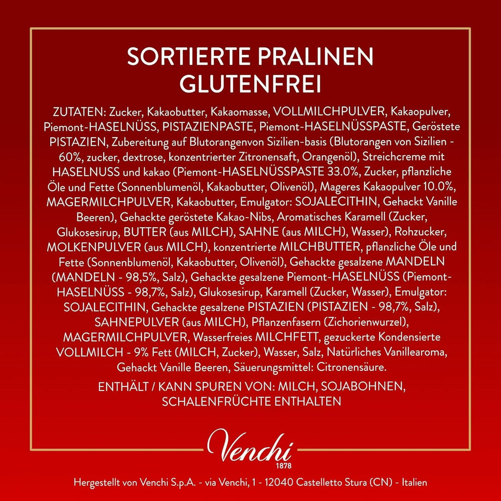 Venchi - Christmas Collection - Cutie cadou cu diverse tablete de ciocolată și ciocolată Chocoviar Bomboane de Ciocolata Naty Shop