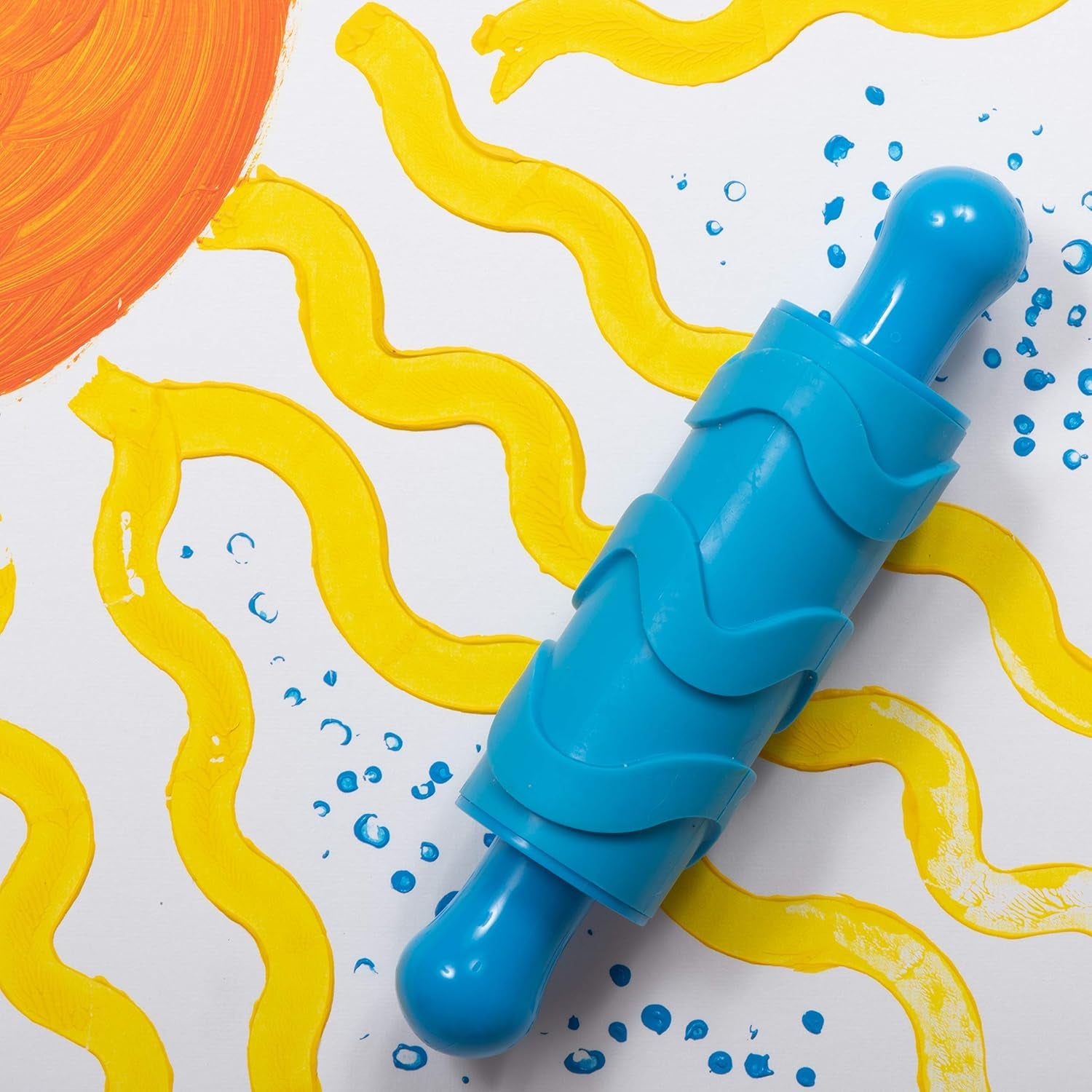 Mal- und Ton-Texturwalzen - 4er-Set - strukturované Knetrollen für Kinder - Vielseitige Muster zum Basteln und Dekorieren