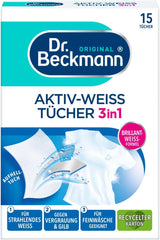 Șervețele Dr. Beckmann Fest, Active-White, 15 șervețele Detergenti Rufe Naty Shop Alb