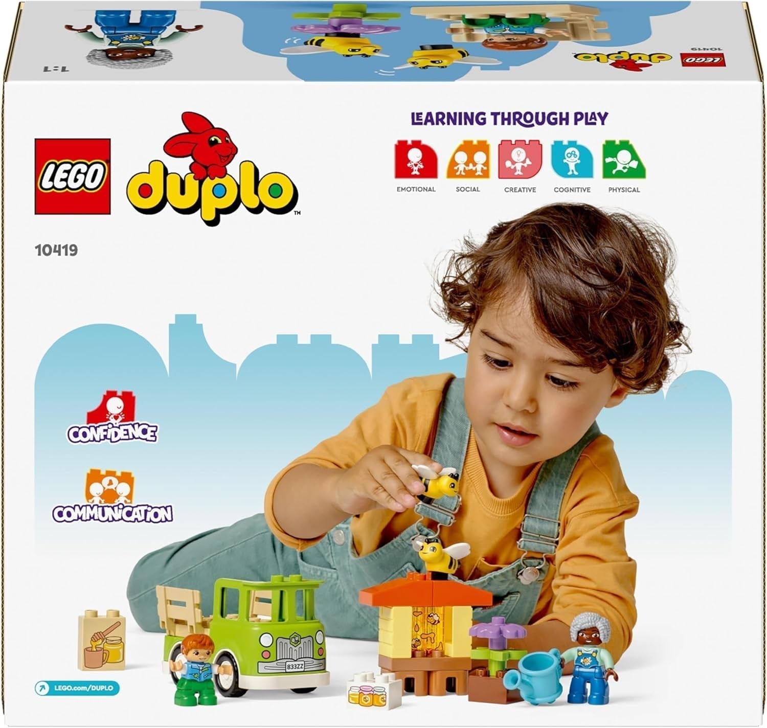 LEGO DUPLO Městské včelaření a úly, vzdělávací hračka pro batolata se 2 figurkami a pojízdným vozíkem, sada na stavění a přestavování, hračka pro batolata od 2 let 10419 stavebnice Besuche den LEGO-Store