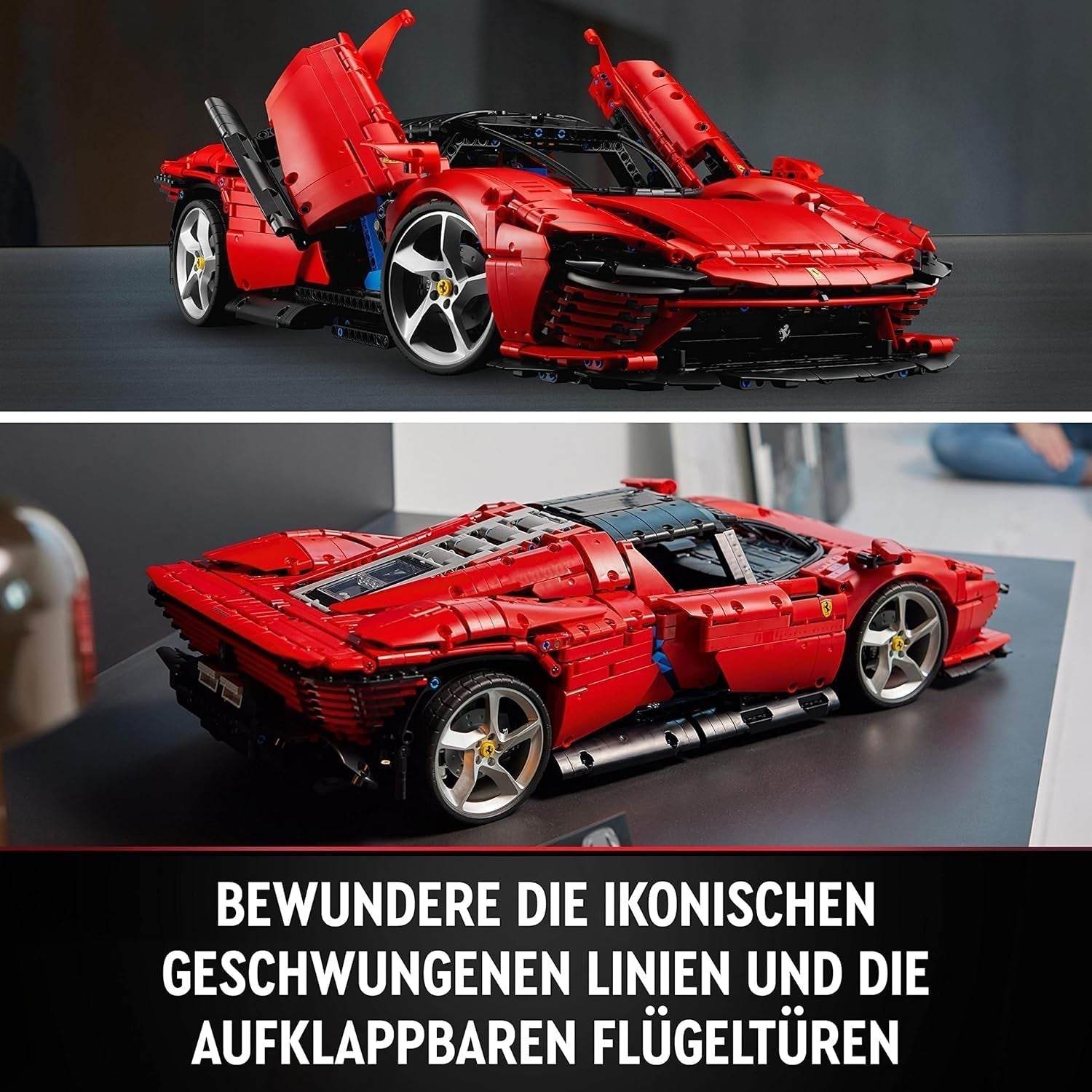 Stavebnice LEGO Technic Ferrari Daytona SP3 v měřítku 1:8, červený supersportovní vůz, rozšířený sběratelský předmět modelu auta, konečný koncept auta 42143 Stavebnice Besuche den LEGO-Store