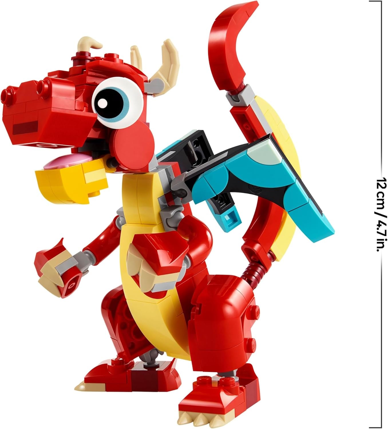 LEGO Creator 3v1 Hračka červeného draka pro rybí figurku k modelu ptáka Fénixe, sada zvířecích figurek, dárky pro chlapce, dívky a děti od 6 let 31145