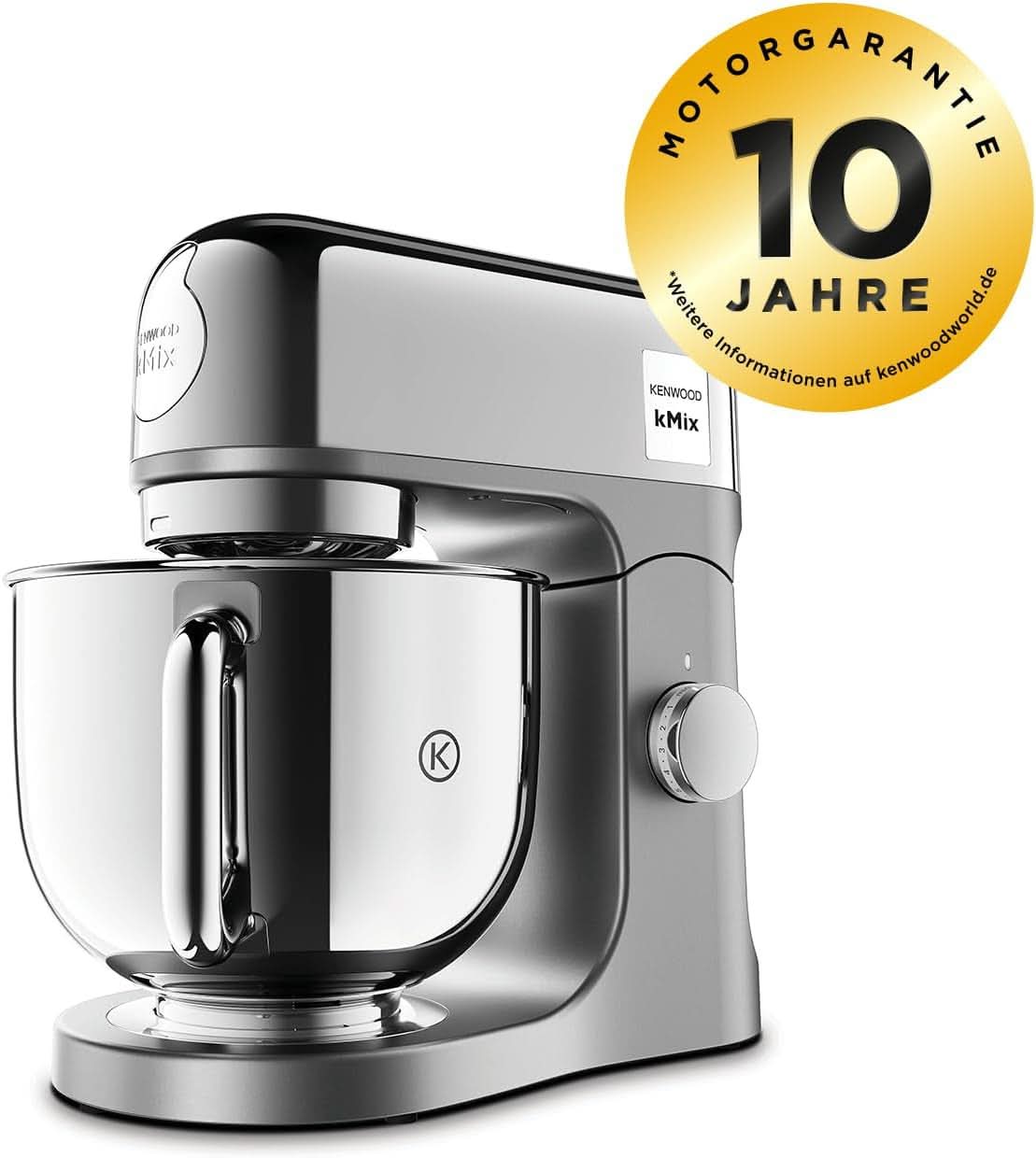 Kenwood Kmix Editions KMX760CH Küchenmaschine, 5 L Edelstahl Schüssel, Safe-Use-Sicherheitssystem, Metallgehäuse, 1000 Watt, Inkl. 3-Teiligem Patisserie-Set Und Spritzschutz, Chrom Matka a dítě Naty Shop