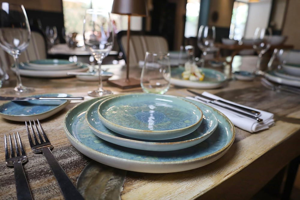 Creatable, 22447, Serie Yuki, 8-Teiliges Geschirrset Für 2 Personen, Teller Set Aus Steinzeug, Spülmaschinen- Und Mikrowellengeeignet, Made in Portugal Seturi vesela masa Naty Shop