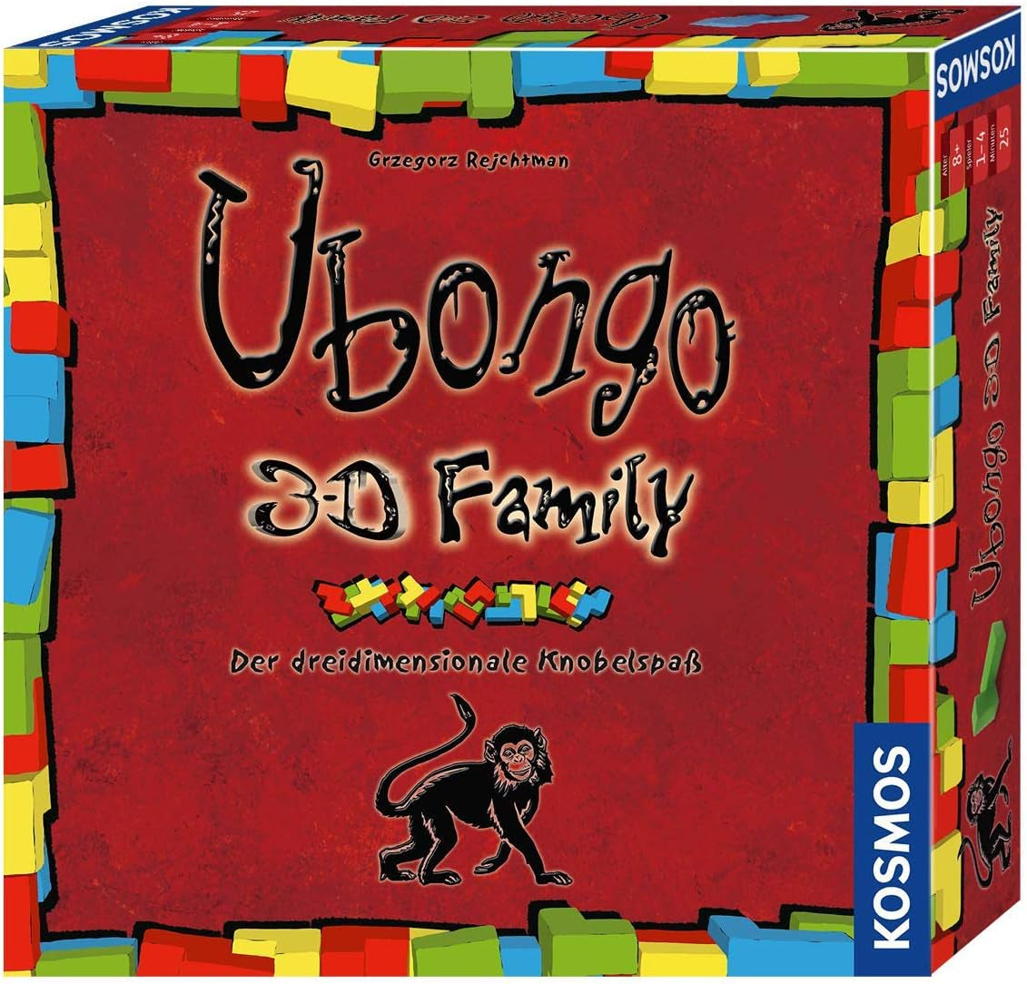 Kosmos 683160 Ubongo 3-D Family, Jocul popular de acțiune și puzzle 3D pentru întreaga familie, Jocul clasic de societate și petrecere pentru gândire logică pentru 1-4 jucători