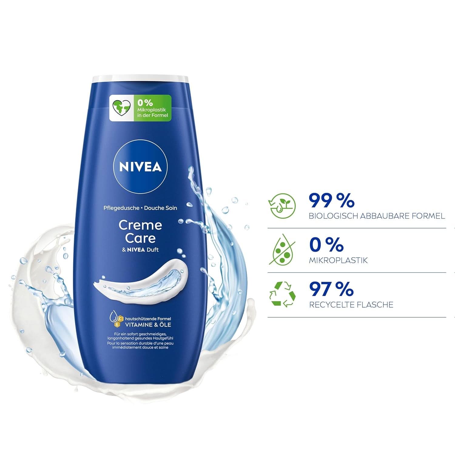 NIVEA Creme Care, sprchový gel s vitamíny a esenciálními oleji, 250 ml Sprcha a koupel Naty Shop