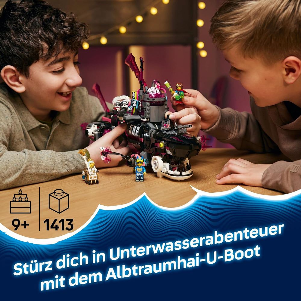 LEGO DREAMZzz Albtraumhai-U-Boot - Modulární sada se 2 stavebními prvky, 2 abnehmbaren Fluggeräten a 5 minifigurkami, vč. Mateo und Astrid - Dárek pro dívky a chlapce od 9 let - 71500