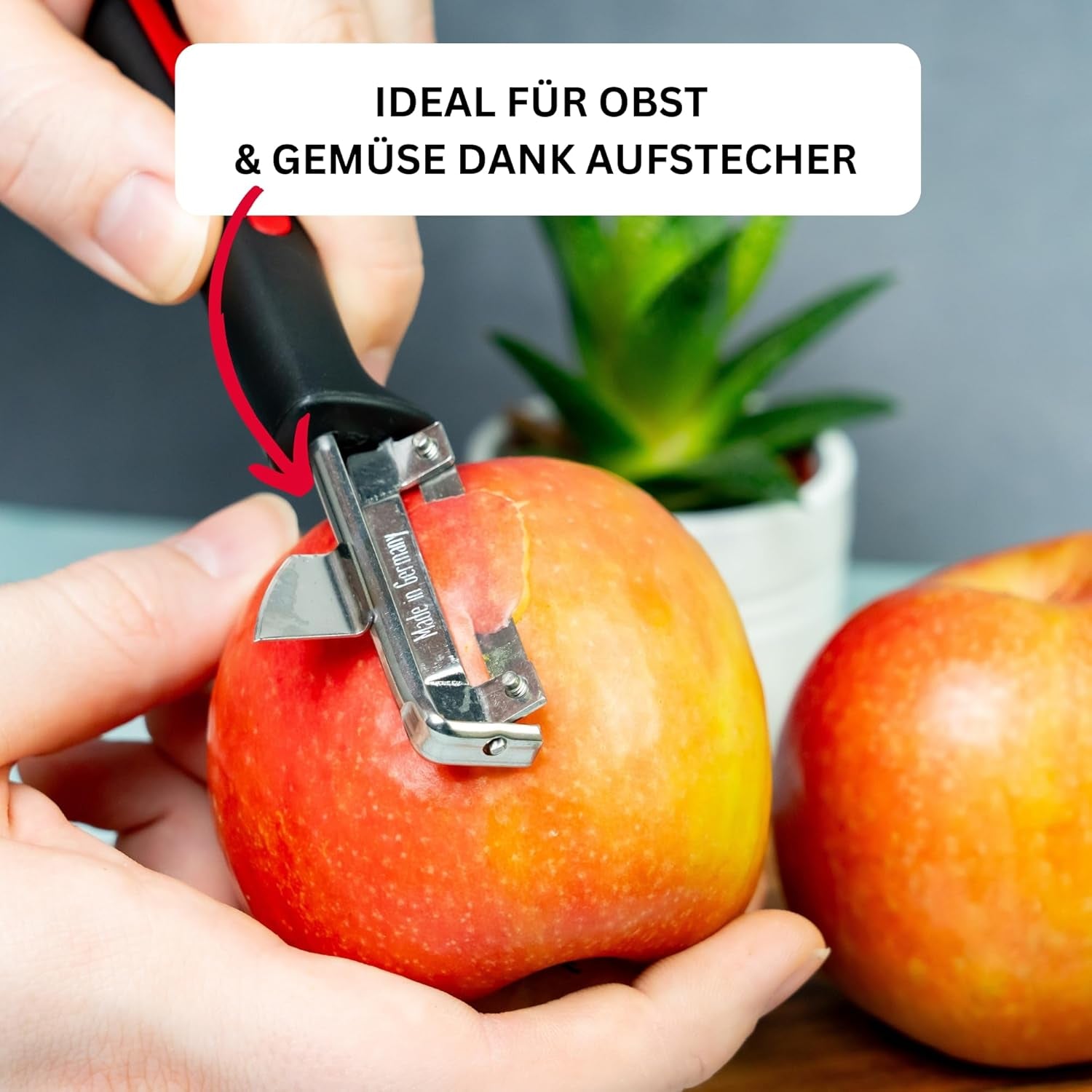 Westmark 29092270 Sparschäler Gallant, Pp/Tpe/Edelstahl, Schwarz / Rot, 16,5 X 3,7 X 2 Cm Škrabka Naty Shop