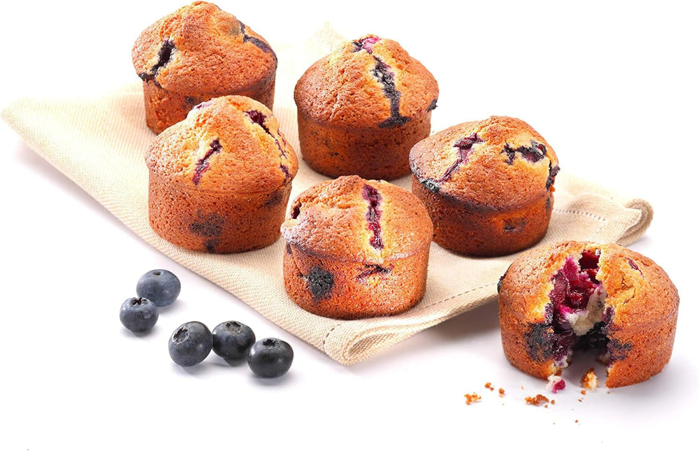 Pyrex BANDEJA 6 MAGDALENAS ASYMETRIA PX Muffinförmchen, Metall, Bunt, 6 Magdalena Formy a plechy na pečení Naty Shop