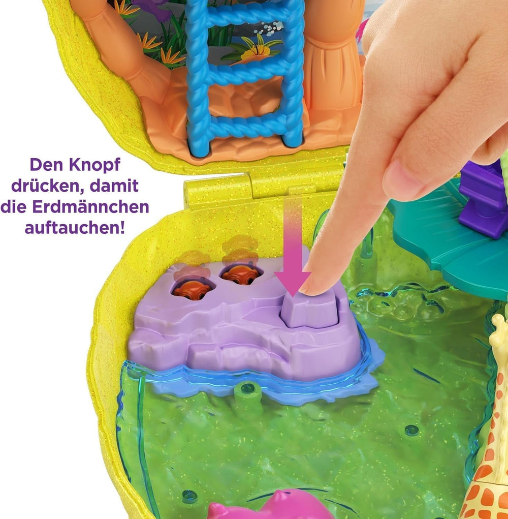 Polly Pocket GKJ64 - Přenosný ananasový kapesní box s 8 zábavnými funkcemi, panenkami Polly a Purple, 2 doplňky a archem samolepek; hračka pro děti od 4 let Papusi Naty Shop