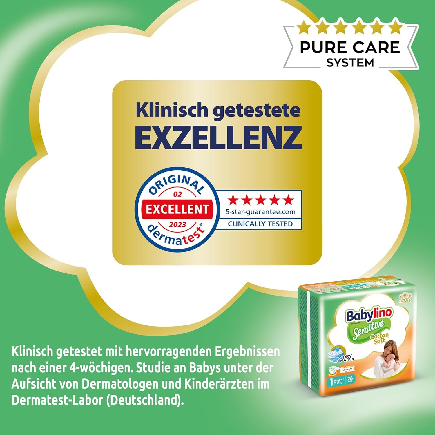 Citlivé dětské plenky, velikost 1, novorozenecké (2-5 kg), 26 kusů