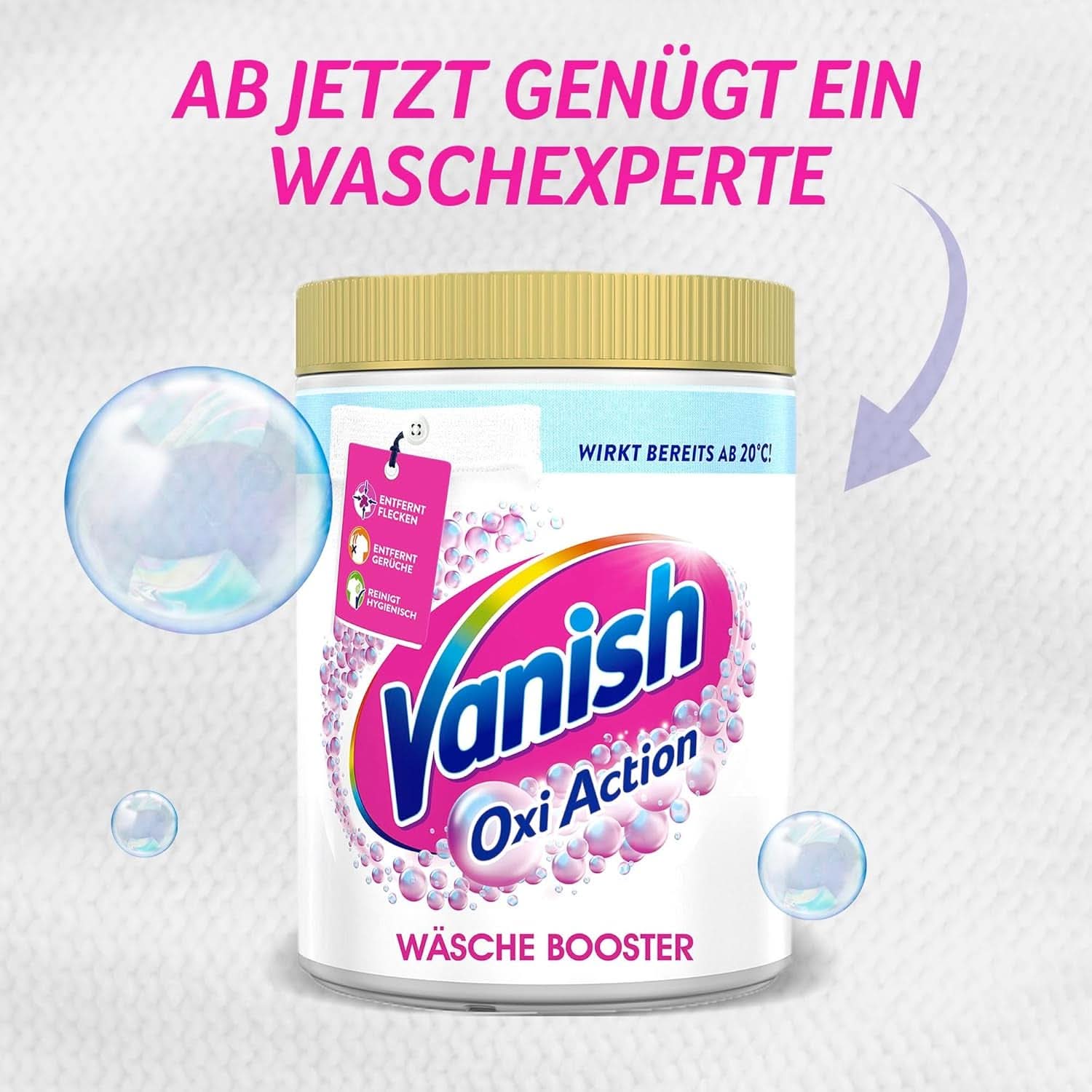 Vanish Oxi Action Powerwhite Powder - 1 X 1,125 Kg - pudră de îndepărtare a petelor și de îmbunătățire a rufelor fără clor - pentru rufe albe Detergenti Rufe Naty Shop