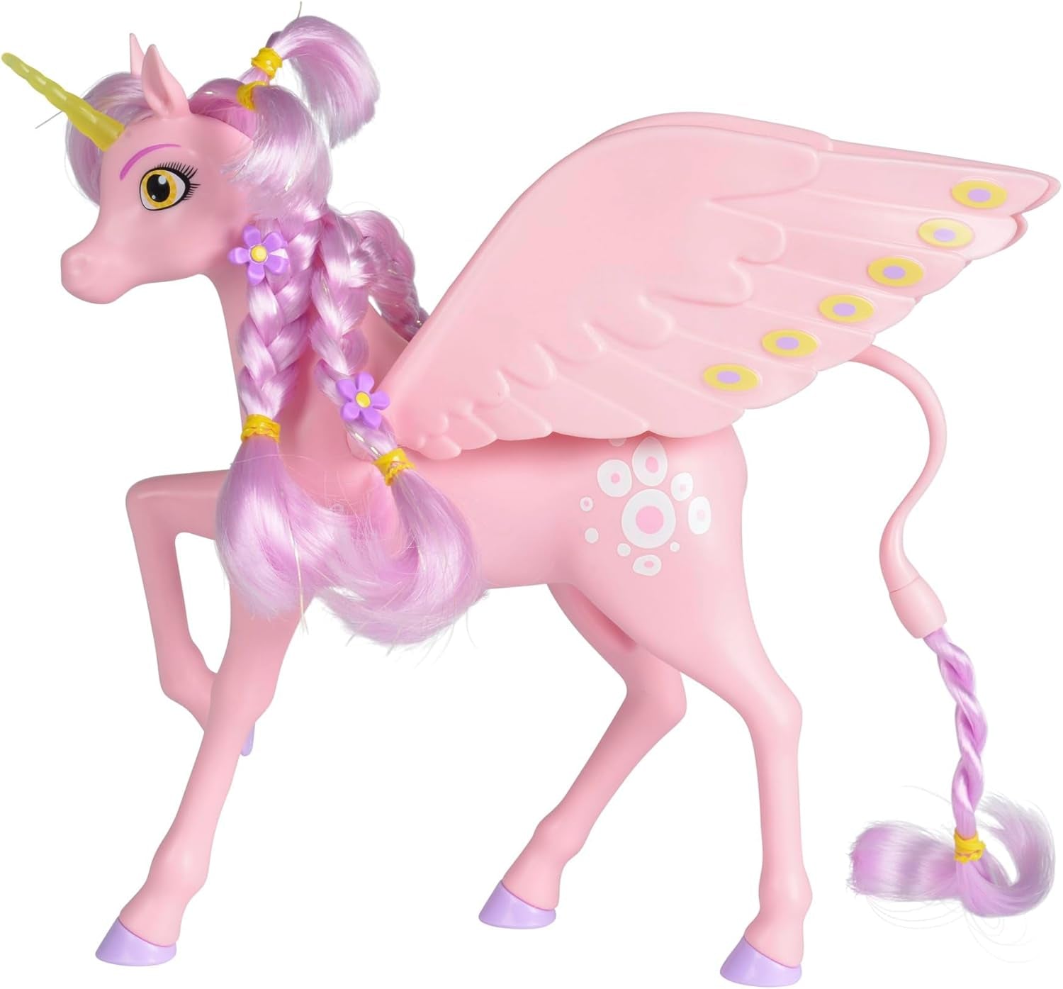Simba 109480092 - Mia and Me Unicorn Kyara, s pohyblivými křídly, sponkami a stylingovým kartáčem, 20 cm, od 3 let, růžové Naty Shop Dolls