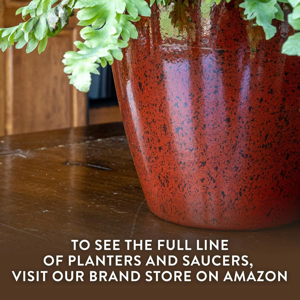 Ghivece de plante Vogue clasice pentru casă și grădină, cu finisaj ceramic de calitate, ghivece de flori moderne pentru utilizare în interior/exterior, jardiniere de verandă rezistente la UV, ghiveci decorativ pentru flori/ierburi (20,3 cm, verde salcie)