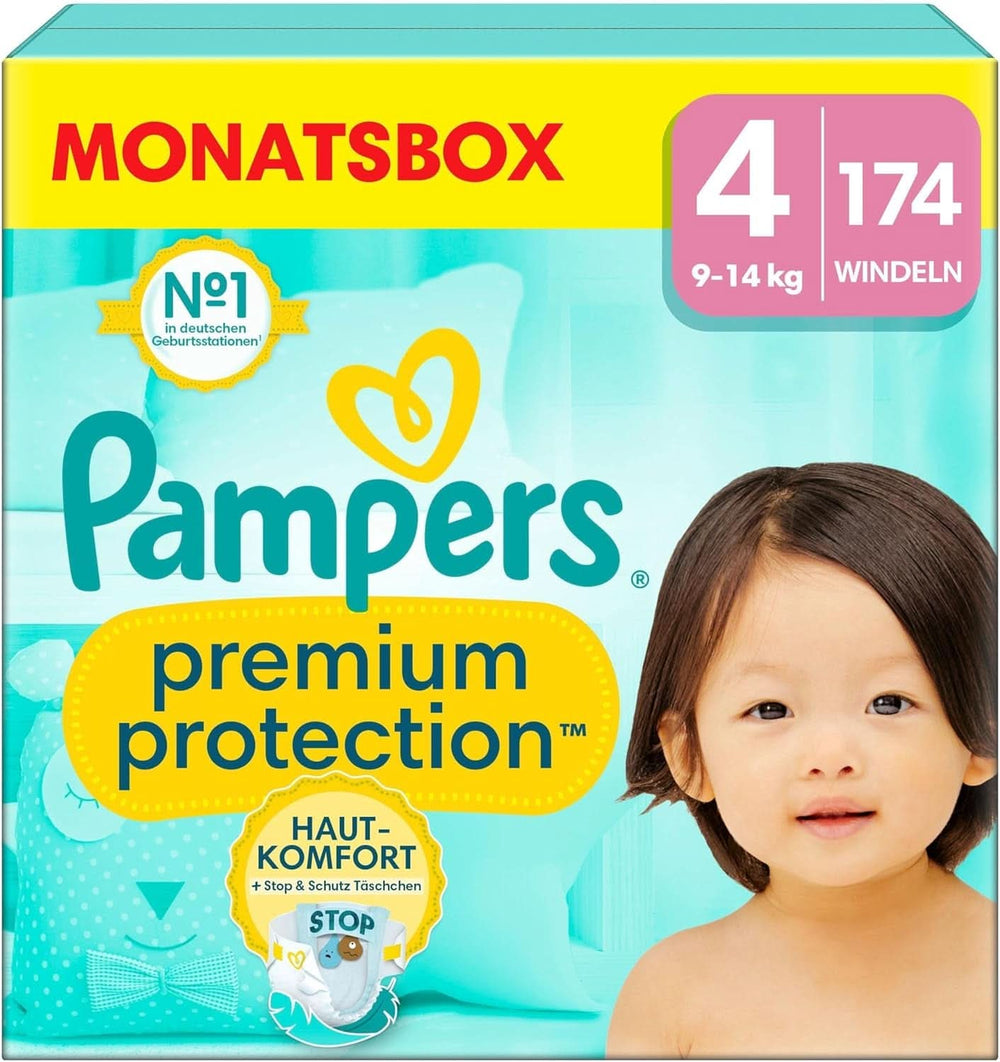 Pampers Baby Plenky vel. 4, Premium Protection, Plenky, 174 ks. , 9Kg - 14Kg Matka a dítě Naty Shop 4 (174 ks) Prémiová ochrana