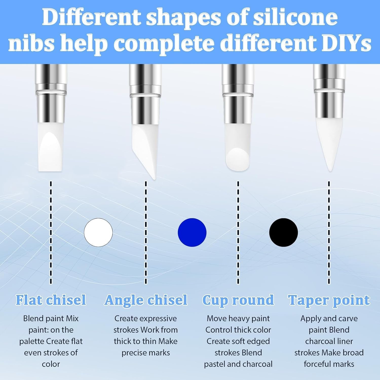 3 Stück Nagel Pinsel Silikon, Nagelkunst Skulptur Stift, Doppel Köpfe DIY Maniküre Werkzeug, Strassstein Picker, Gel Schnitzen Pinsel Für Design, Shaping Drawing Carving Nagelfolie