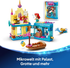 LEGO ǀ Disney Princezna Arielles Kouzelný mini hrad - Spielzeug Schloss aus Die kleine Meerjungfrau mit Einer Micro Puppe, Tierfiguren Sebastian & Fabius - Geschenk für Mädchen ab 5 Jahren - 43285