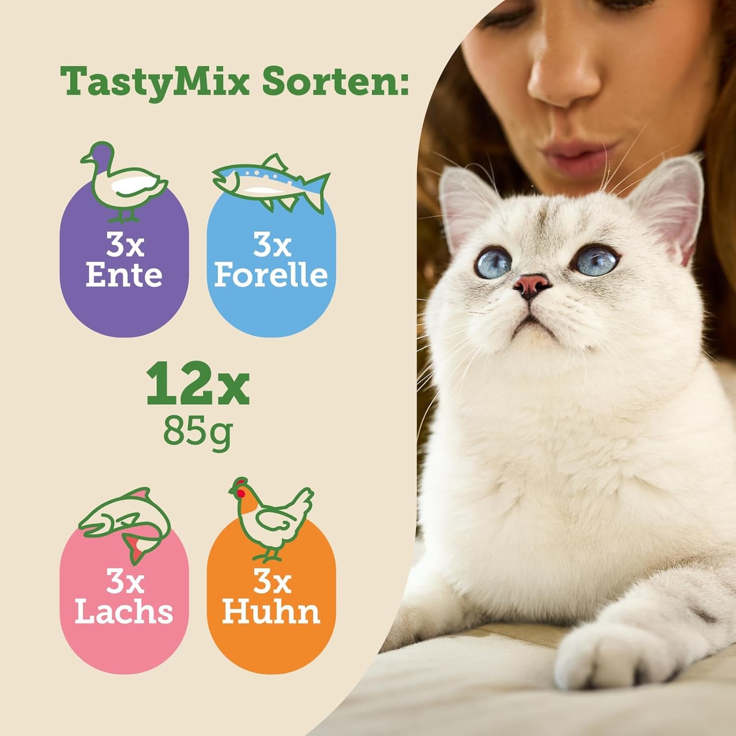 MERA Cats Nature Adult Tasty Mix Hrană Umedă Premium pentru Pisici 12x85g | Fără Zahăr și Fără Cereale | Hrană Umedă pentru Pisici Adulte cu Conținut Ridicat de Carne | Pachet Economic