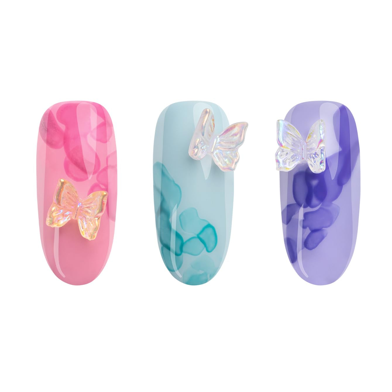 NÉONAIL Nageldekoration 3D Nail Art Schmetterlinge - Nail Charms - Nägel Selber Machen - Nails - Nageldesign Accessories - Nailart - Nail Art Zubehör - Nagel Deko - Nagelschmuck - Mehrfarbig