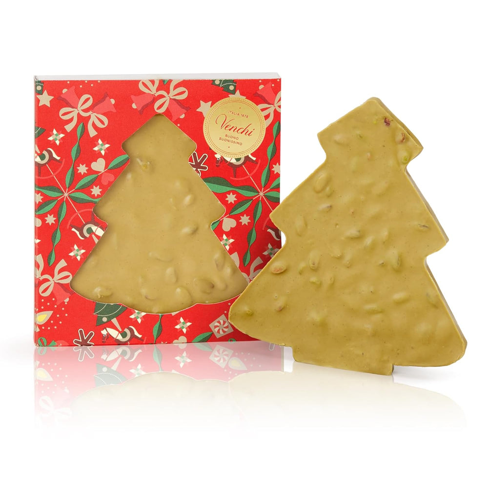 Venchi, Brutto&Buono, ručně vyráběná mléčná čokoláda ve tvaru jedle "Piedmont Forest Hazelnut", 200 g, bez lepku, limitovaná edice vánoční kolekce, tip na dárek