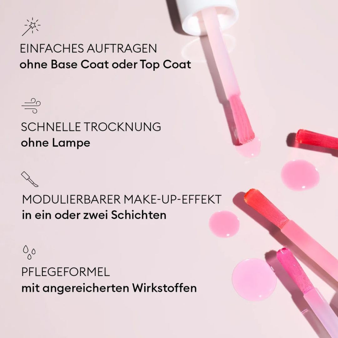 MANUCUIST Nail Care Repair Active Glow Raspberry (růžová) na bio bázi: sladké mandle, maliny, výživný a lesklý lak na nehty, transparentní růžový efekt – nahé laky na nehty