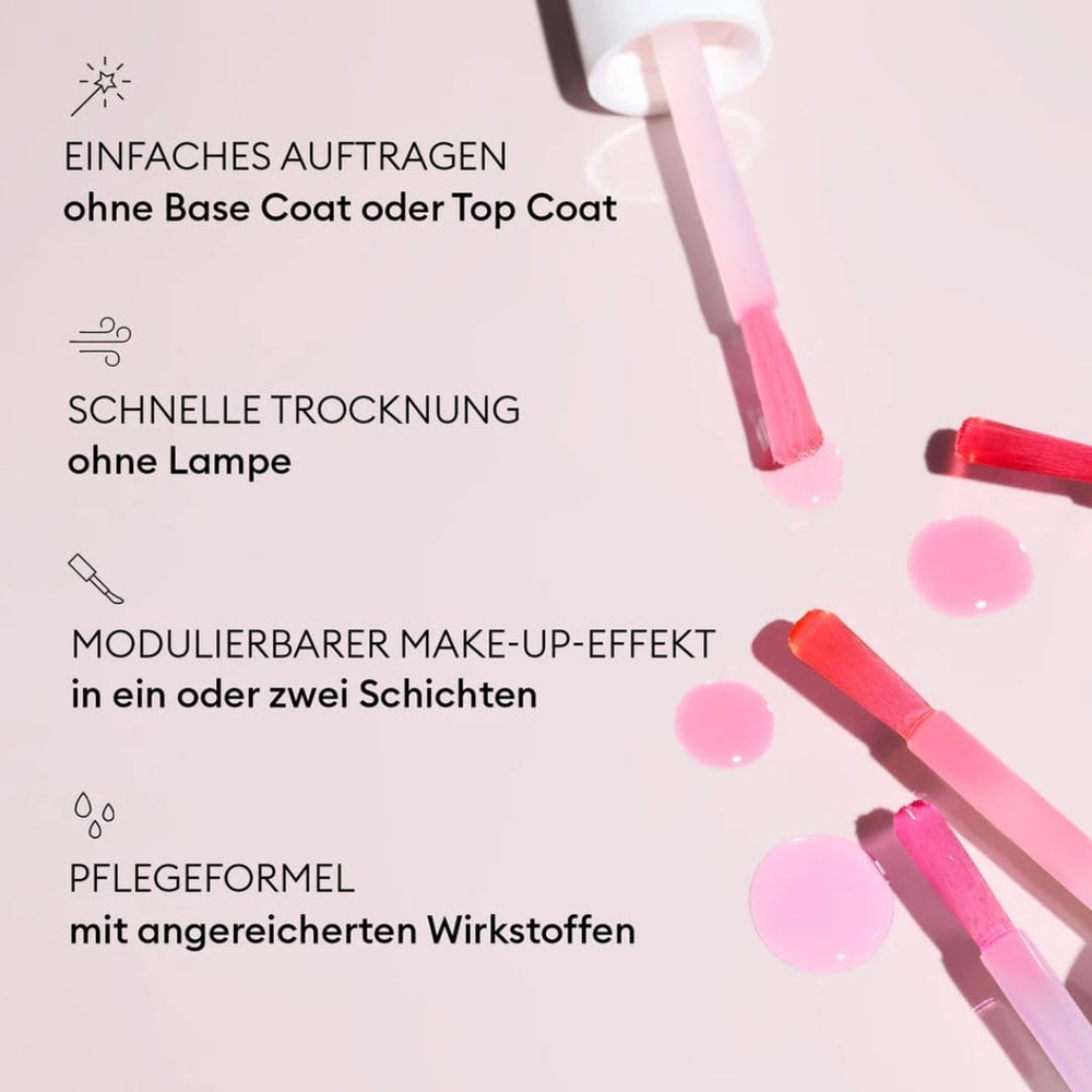 MANUCUIST Nail Care Repair Active Glow Raspberry (růžová) na bio bázi: sladké mandle, maliny, výživný a lesklý lak na nehty, transparentní růžový efekt – nahé laky na nehty