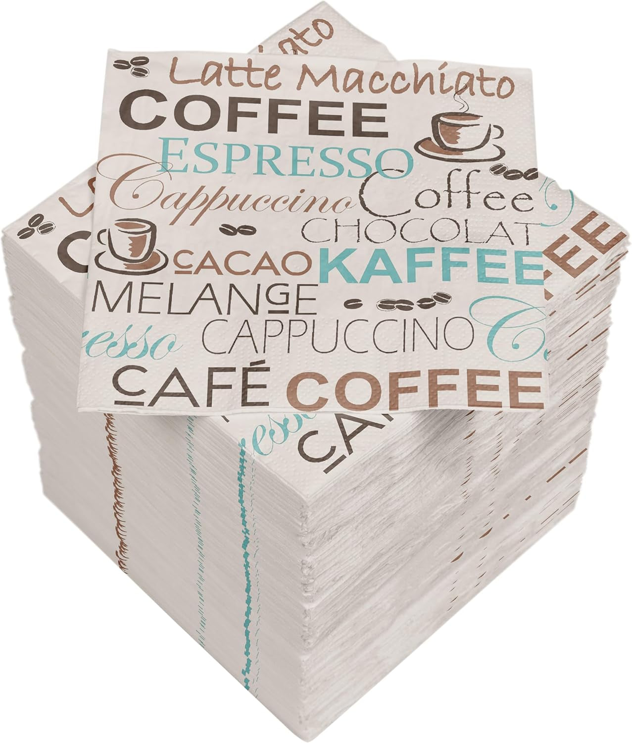 Șervețele de cocktail HEKU 'Schön Dass Du Da Bist', 3 straturi, 25X25Cm, 150 bucăți I Design elegant I Ideal pentru sărbători I Practic ambalate