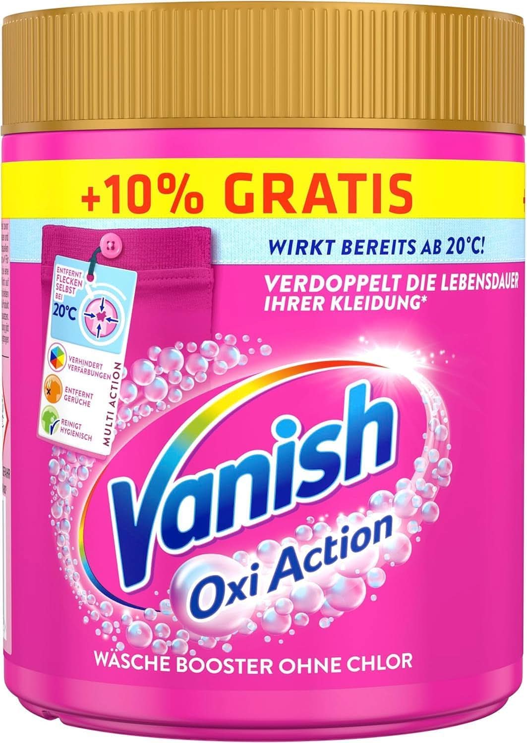 Vanish Oxi Action Powder Pink - 1 X 1,65 Kg - prášek na odstranění skvrn a zlepšení prádla bez chlóru - na barevné prádlo Naty Shop Prací prostředky na prádlo 605 gramů