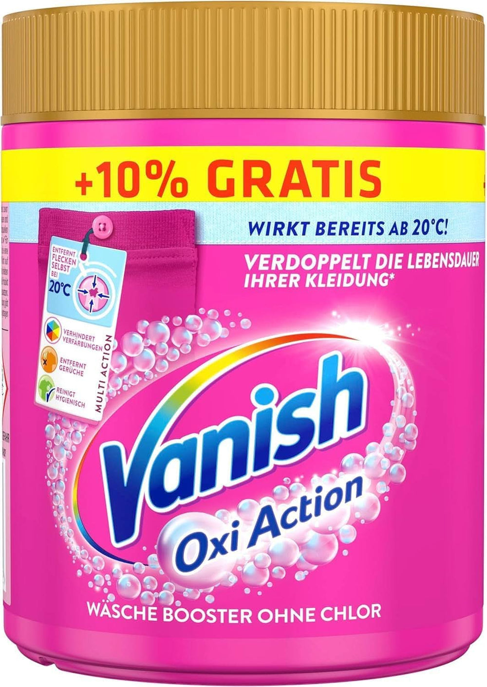 Vanish Oxi Action Powder Pink - 1 X 1,65 Kg - prášek na odstranění skvrn a zlepšení prádla bez chlóru - na barevné prádlo Naty Shop Prací prostředky na prádlo 605 gramů