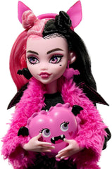 Příslušenství pro panenky a pyžamové párty MONSTER HIGH Draculaura Bat Count Fabulous Doll Pet Creepover Party HPY66 Naty Shop Dolls